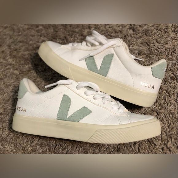 VEJA CAMPO CHROMEFREE LEATHER WHITE MATCHA sneakers - Picture 9 of 16